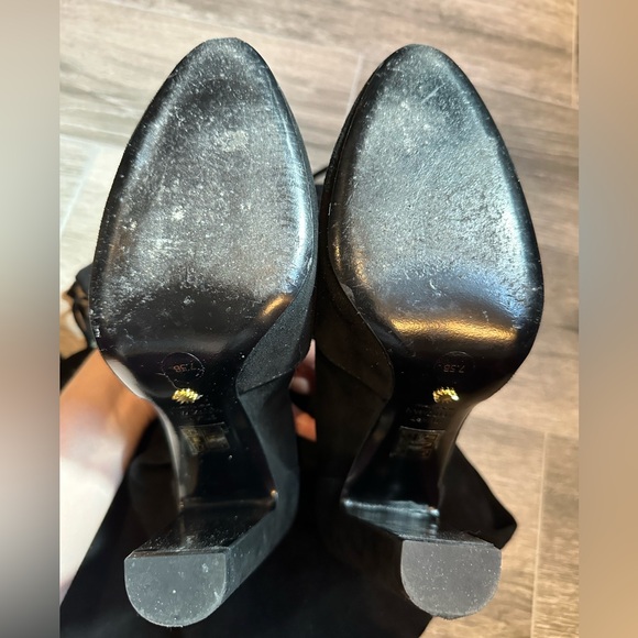 STUART WEITZMAN Vidaland 100MM Suede Over-the-Knee Boots, black, size 7.5 - Picture 5 of 12